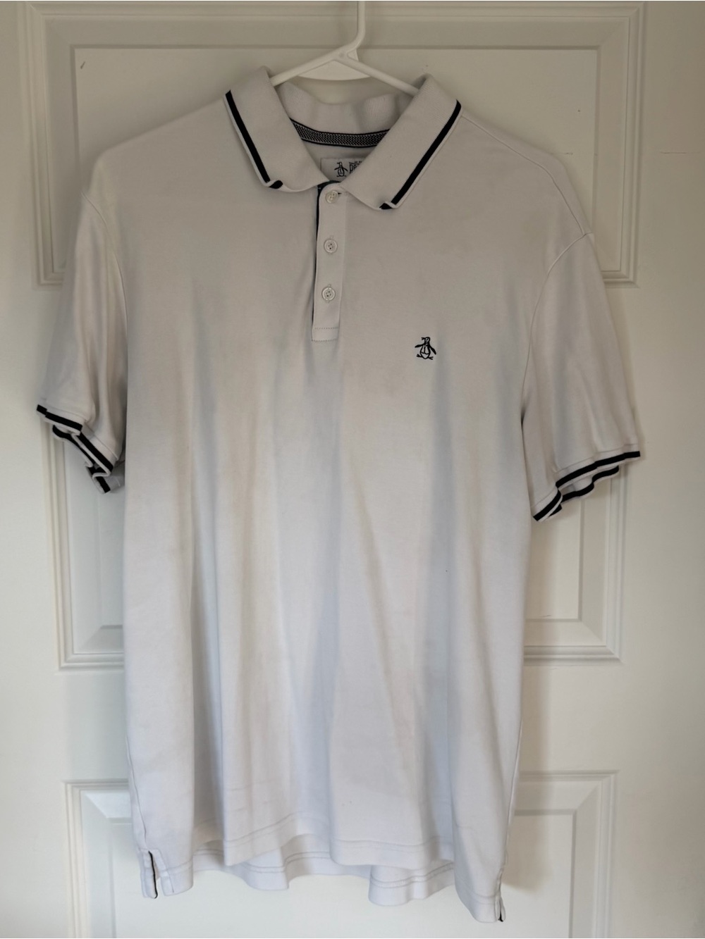 Original Penguin White Polo with Black Trim